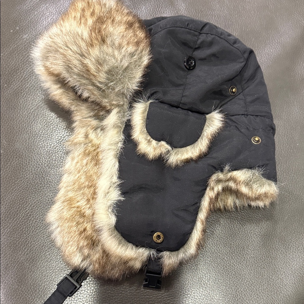 Stetson Black Trapper Hat with Brass Detail